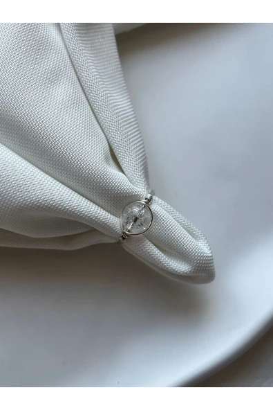 8 mm Necef Taşı Ayarlanabilir Gümüş Tel Yüzük El Yapımı ürün görseli 1