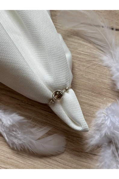 Minimal Dumanlı Kuvars Taşı Gümüş Tel Yüzük ürün görseli 1