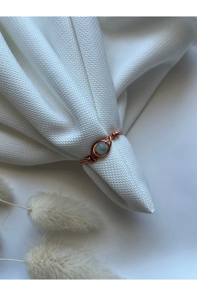 Minimal Florit Taşı Bakır Tel Yüzük El Yapımı ürün görseli