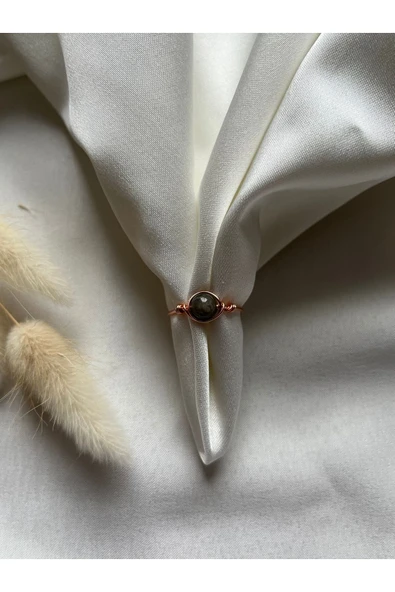 Labradorit Taşı Bakır Ayarlanabilir Doğal Taş El Yapımı Tel Yüzük ürün görseli