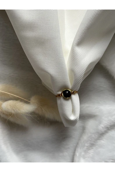 Lacivert yıldız taşı altın renk el yapımı ayarlanabilir tel yüzük ürün görseli