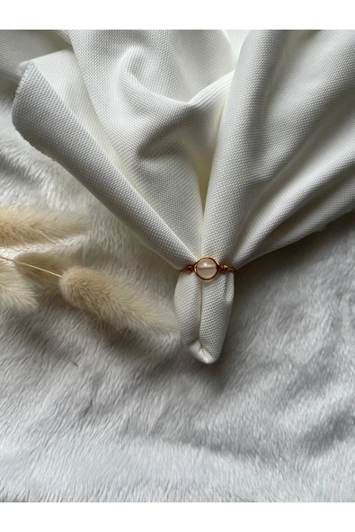 Selenit Doğal Taş Altın Ayarlanabilir Tel Yüzük El Yapımı ürün görseli