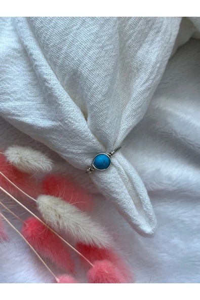 Mavi Lav Taşı Ayarlanabilir Doğal Taş El Yapımı Tel Yüzük