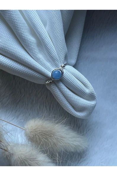 Minimal Akuamarin Gümüş Tel Yüzük el yapımı ürün görseli