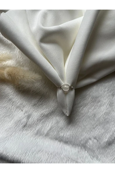 Selenit Ayarlanabilir Doğal Taş El Yapımı Tel Yüzük ürün görseli