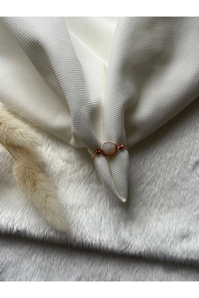 Beyaz akik Taşı bakır Ayarlanabilir Doğal Taş El Yapımı Tel Yüzük