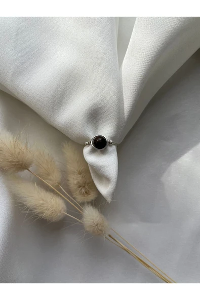 Bronzit Taşı Ayarlanabilir Doğal Taş El Yapımı Tel Yüzük ürün görseli 1