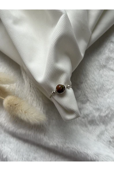 Unakit Ayarlanabilir Doğal Taş El Yapımı Tel Yüzük ürün görseli 1