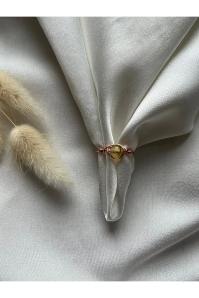 Karınca Akik Bakır Ayarlanabilir Doğal Taş El Yapımı Tel Yüzük ürün görseli