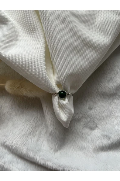 Yeşim Kuvars Taşı Ayarlanabilir Doğal Taş El Yapımı Tel Yüzük