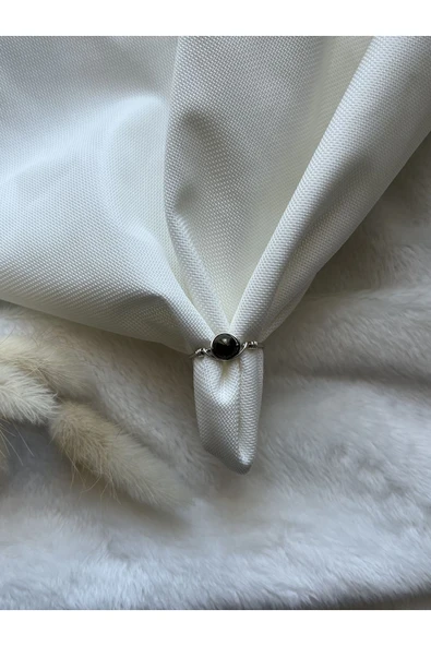 Pirit Taşı Ayarlanabilir Doğal Taş El Yapımı Tel Yüzük ürün görseli