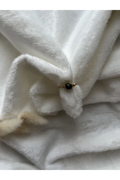 Krizokol taşı altın renk tel ayarlanabilir yüzük ürün görseli 1