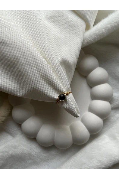 Spektrolit taşı Altın renk ayarlanabilir tel yüzük el işçiliği ürün görseli