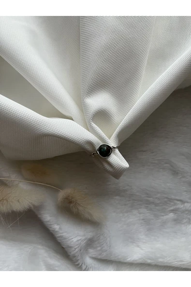 Krizokol Taşı Ayarlanabilir Doğal Taş El Yapımı Tel Yüzük