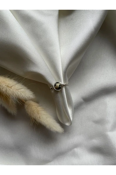 Bıldırcın Jasper Taşı Ayarlanabilir Doğal Taş El Yapımı Tel Yüzük