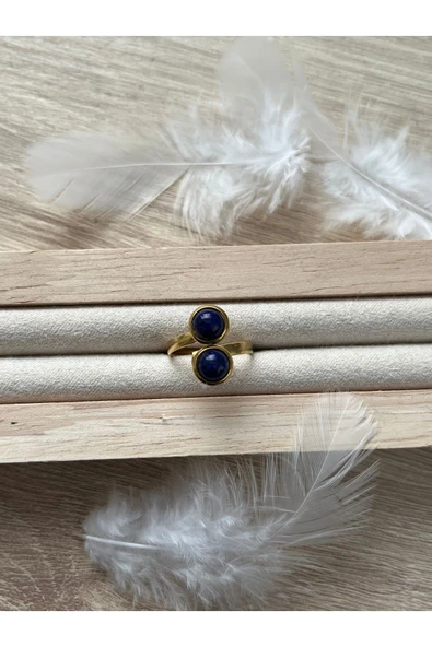 Lapis Lazulı Taşı Çelik Yüzük El Yapımı ürün görseli