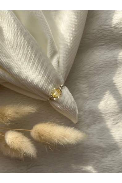 Sitrin Doğal Taş Gümüş Tel Yüzük ürün görseli 1