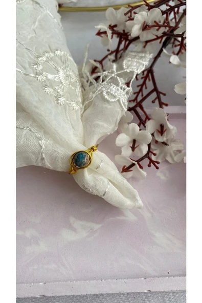 Varisit Altın Tel El Yapımı Doğal Taş Yüzük