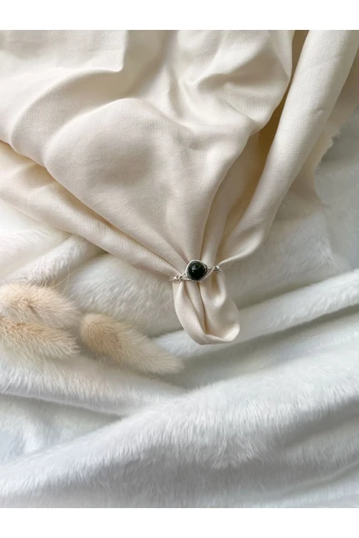 Zümrüt Doğal Taş El Yapımı Gümüş Tel Yüzük ürün görseli