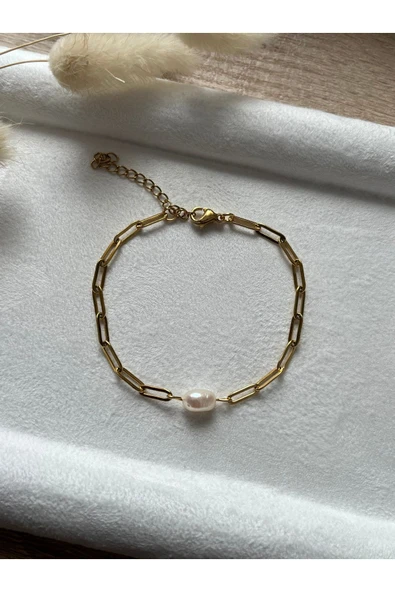 Gerçek İnci Çelik Paslanmaz Bileklik ürün görseli 1