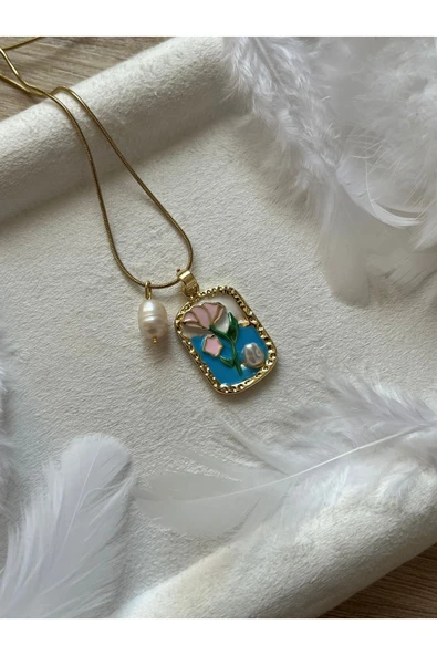 Gerçek İncili Van Gogh Çelik Kolye 5 ürün görseli 1