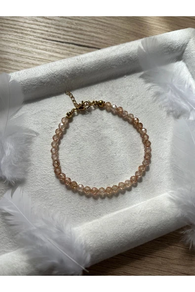 Gerçek Zirkon Taşı Çelik Aparatlı Bileklik