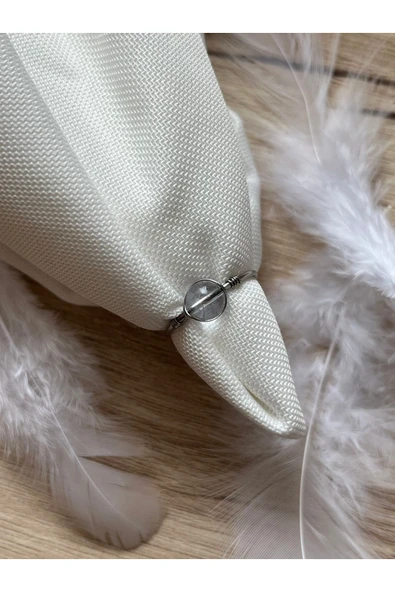 Topaz Taşı Ayarlanabilir Çelik Tel Yüzük ürün görseli 1