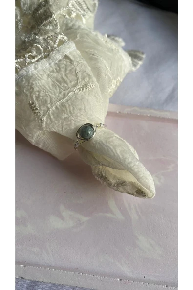 Kartal Gözü El Yapımı Doğal Taş Tel Yüzük