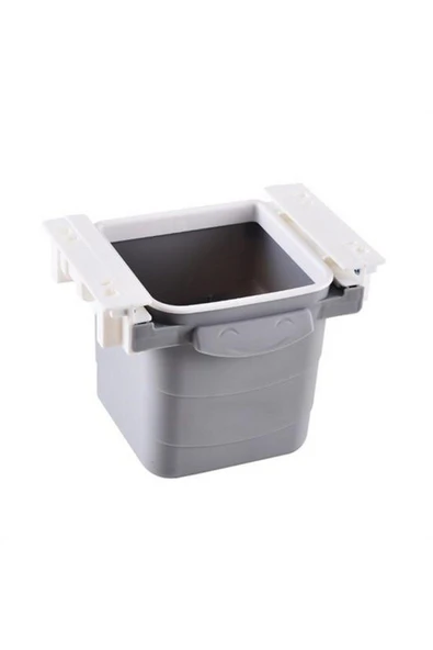 Mini Masa Çöp Kovası Plastik Tezgah Altı Geri Çekilebilir Yapışkanlı Görünmez Bölme Pratik - 2