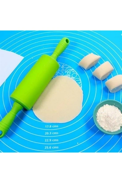40*50 cm Silikon Ölçekli Kullanımı Kolay Hamur Açma Matı Ekmek Mantı Makarna Hamuru Yoğurma - 2