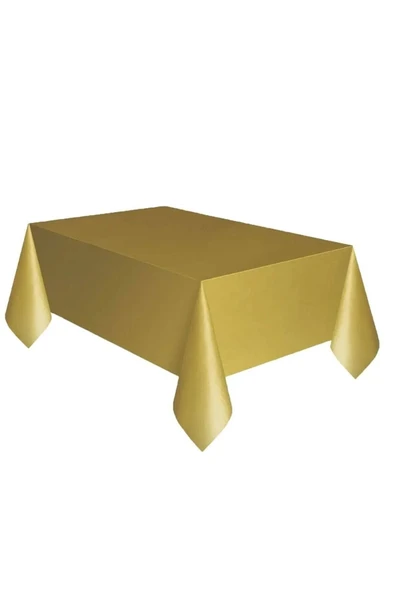 1 Adet Gold 120x180 Cm Kullan At Masa Örtüsü Doğum Günü Partisi, Kutlama Partisi, Mevlit Yemeği