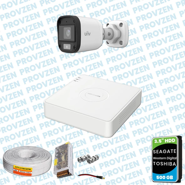 PROVZEN UNV 1 KAMERALI 7/24 RENKLİ GÜVENLİK KAMERASI MİKROFONLU