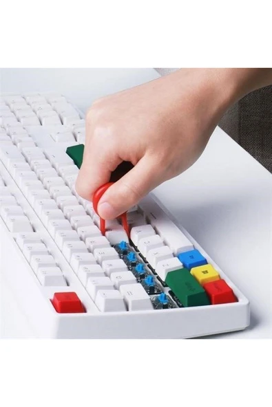 Çok Amaçlı Kırmızı Hassas Fırça Başlıklı Bilgisayar Laptop Temizleme Fırçası - 3