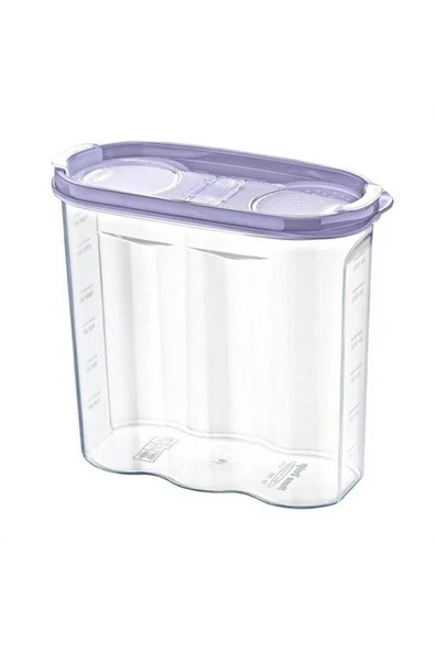 2 Kapaklı Ölçekli Erzak Kuru Gıda Saklama Kutusu Kabı - 1,7 Litre - SA935