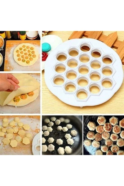 61 Bölmeli Petek Şekilli Pratik Mantı Kesici Açma Kalıbı Mantımatik - 3