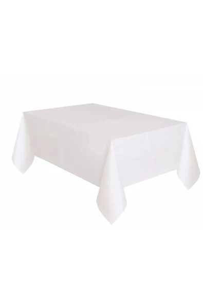 1 Adet Beyaz 120x180 Cm Kullan At Masa Örtüsü Doğum Günü Partisi, Kutlama Partisi, Mevlit Yemeği