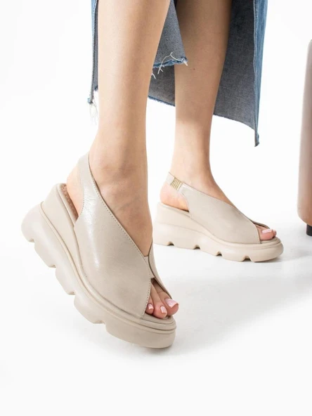 Papuçcity Mnrs 03211 Kadın Günlük Dolgu Topuk Sandalet - 3