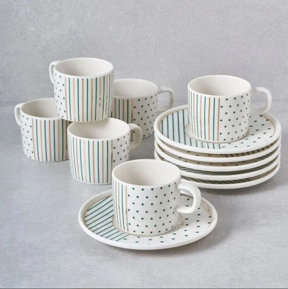 Güral Porselen Mental 12 Parça Kahve Fincan Takımı 6548 - 3