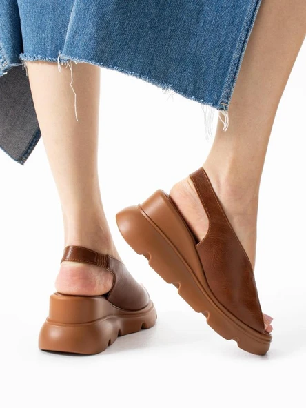 Papuçcity Mnrs 03211 Kadın Günlük Dolgu Topuk Sandalet - 5