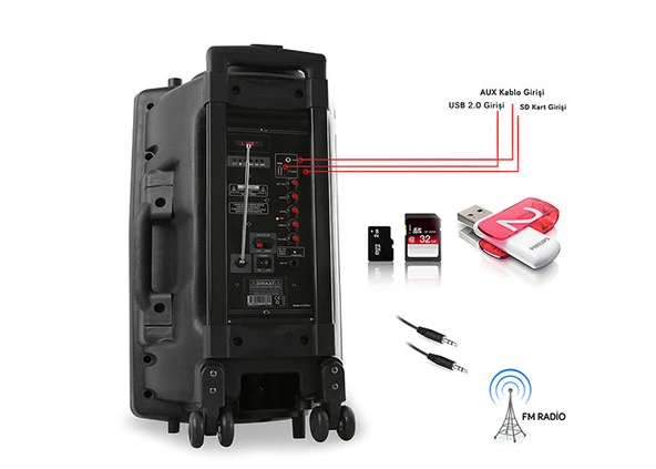 MIKADO MD-86KP SİYAH FM DESTEKLİ ÖĞRETMEN BLUETOOTH ANFİ - 4