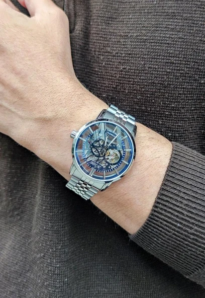 Lee Cooper LC08036 Otomatik Mekanizma İskelet Kadran 5 Atm Su Geçirmezlik Metalik Renk Erkek Kol Saati - 2
