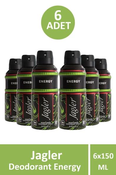 Jagler Energy Erkek Deodorant 150 ml 6 Adet