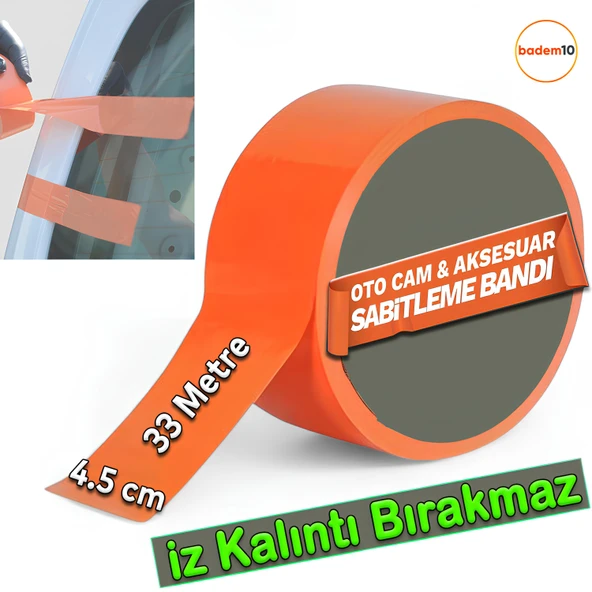 Araç Oto Cam Montaj Tamir Sabitleme Bandı İz Bırakmaz Güçlü Yapışkanlı Maskeleme Bandı 45 mm x 33 m