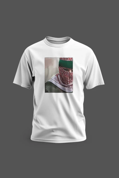 Kısa Kollu Filistin Maskeli Abo Obaida Dijital Baskılı Unisex S - 2xl T300018