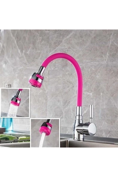 Oynar Başlıklı Tasarruflu Kubar Musluk Borusu ve Başlığı Pembe - 2