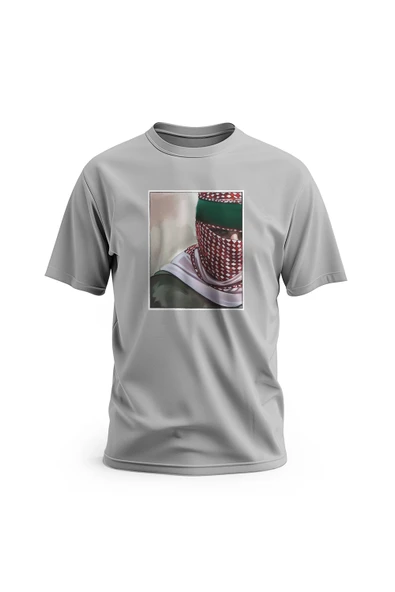 Kısa Kollu Filistin Maskeli Abo Obaida Dijital Baskılı Unisex S - 2xl T300018 - 2