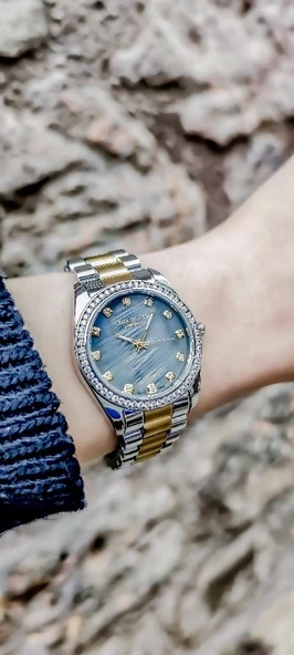 Lee Cooper LC07478 Taşlı Tasarım Sedef Kadran 3 Atm Su Geçirmez Kadın Kol Saati - Resim 4