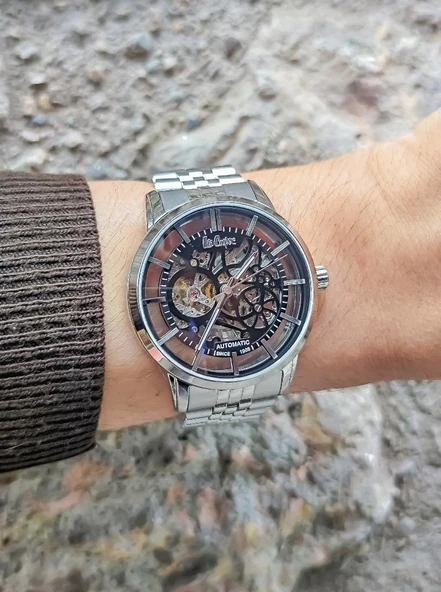 Lee Cooper LC08036 Otomatik Mekanizma İskelet Kadran 5 Atm Su Geçirmezlik Metalik Renk Erkek Kol Saati - 9