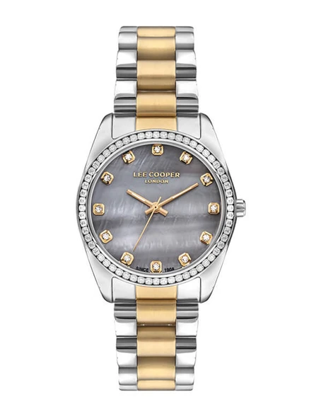 Lee Cooper LC07478 Taşlı Tasarım Sedef Kadran 3 Atm Su Geçirmez Kadın Kol Saati - Resim 6