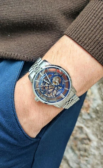 Lee Cooper LC08036 Otomatik Mekanizma İskelet Kadran 5 Atm Su Geçirmezlik Metalik Renk Erkek Kol Saati - 3